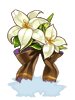 Costume White Lily with Black Ribbon