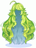Costume Wild Long Hair (Green)