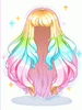 Costume Sparkly Rainbow Hair